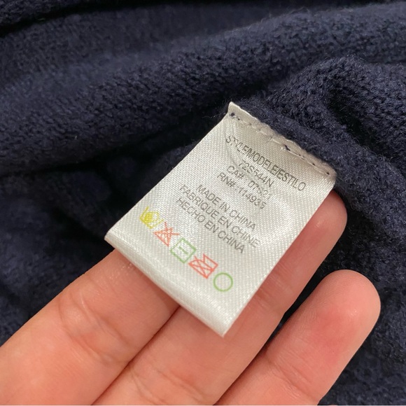 RDI Plunge V-Neck Dark Blue Long Sweater Tunic Sexy Oversized Sz Med Cozy Fall - Picture 8 of 9